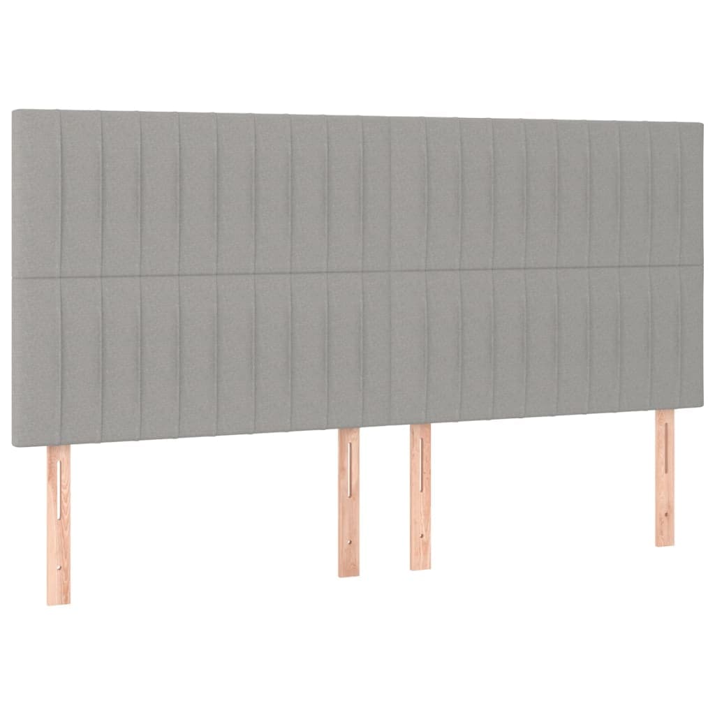 vidaXL Cabeceira Cinza Claro 200x5x118/128 cm Tecido