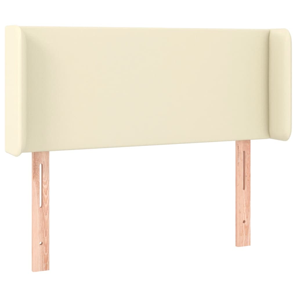 vidaXL Cabeceira de cama c/ abas couro artificial 83x16x78/88 cm creme