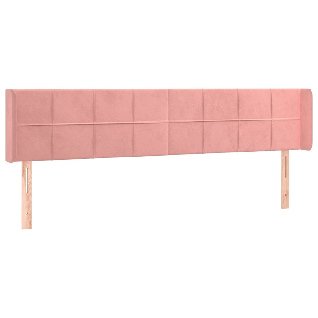 vidaXL Cabeceira de cama c/ abas veludo 163x16x78/88 cm rosa