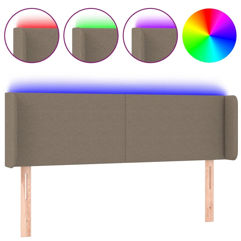 vidaXL Cabeceira de cama c/ luzes LED 147x16x78/88cm cinza-acastanhado