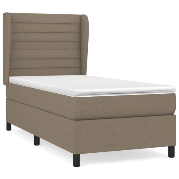vidaXL Cama com Molas/colchão 80x200 cm Tecido Castanho-acinzentado - 1346899494