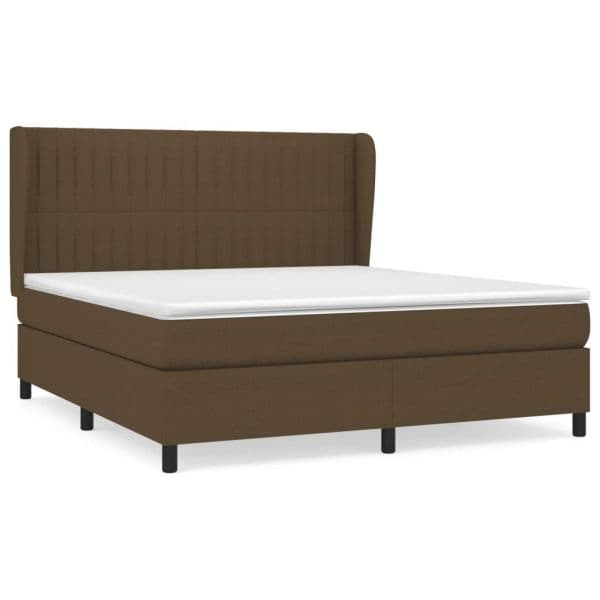vidaXL Cama com Molas/colchão 160x200 cm Tecido Castanho-escuro - 3838026353