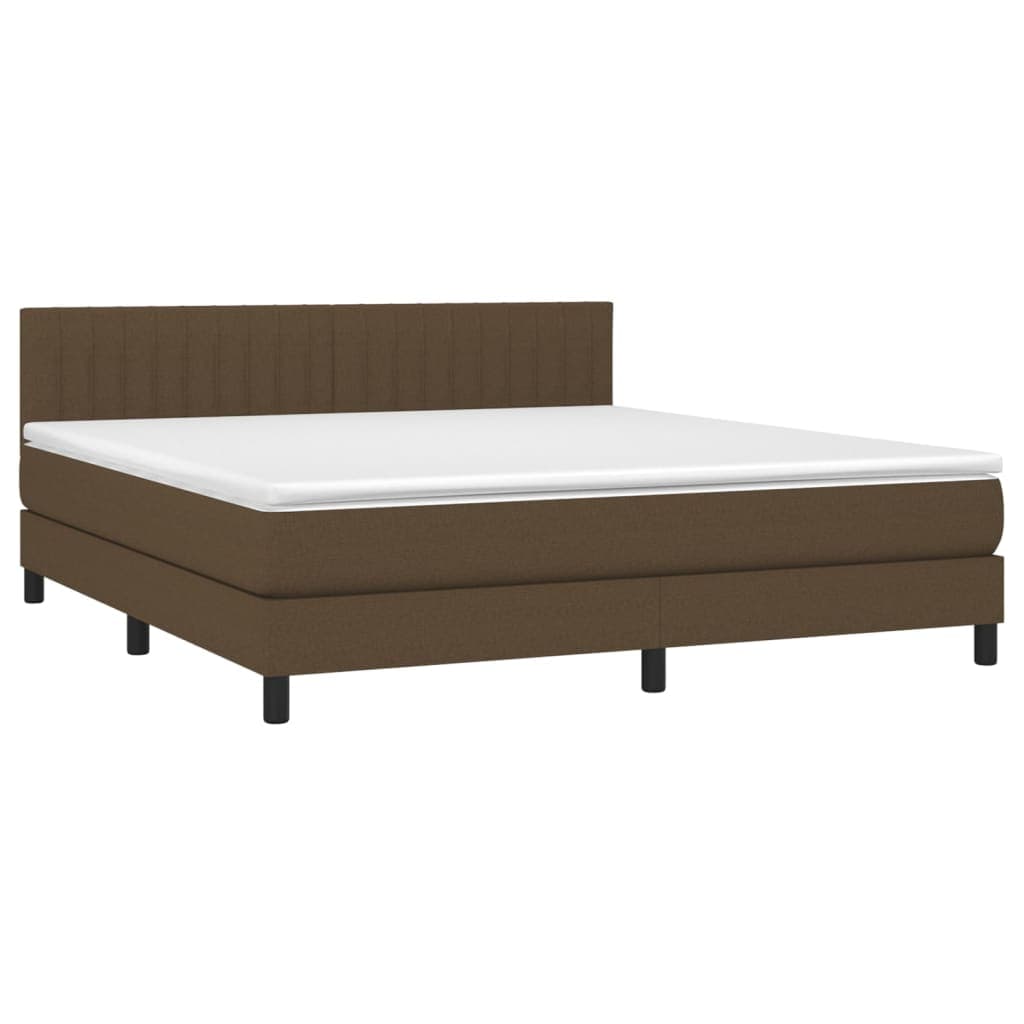 vidaXL Cama com Molas/colchão 160x200 cm Tecido Castanho-escuro - 1389550881