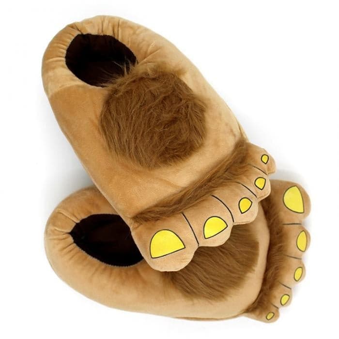 Pantufas Big Foot tamanho 36-41 tamanho único castanho