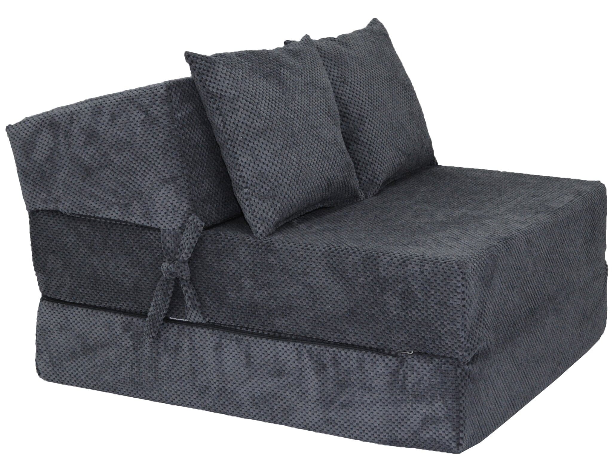 Colchão dobrável 200x70x15 cm veludo padrão antracite
