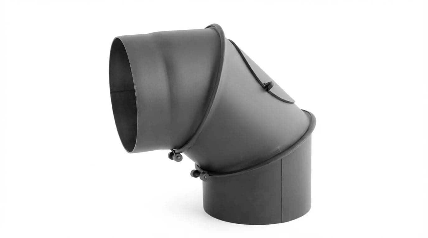 Curva de chaminé 90 graus aço 2 mm Ø 120 mm preta