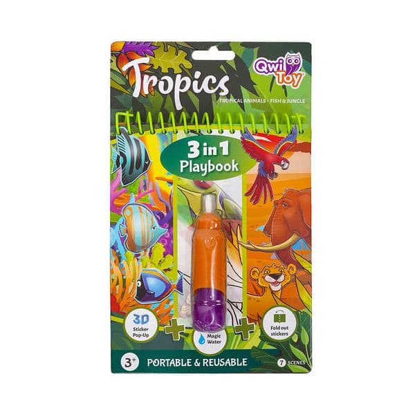 QwiToy Livro de brincar 3in1 Playbook Tropics
