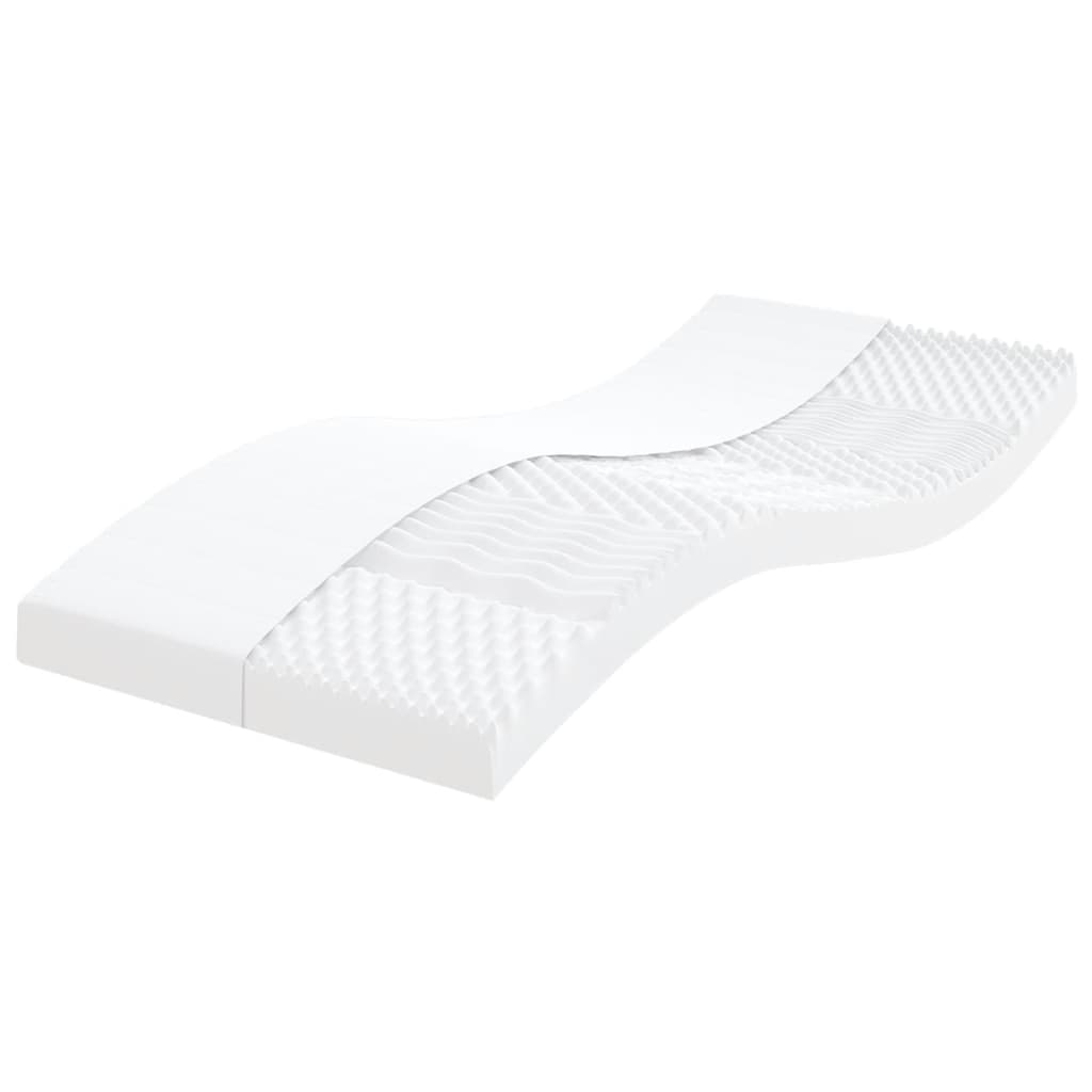 vidaXL Colchão de espuma 100x200 cm 7 zonas dureza 20 ILD branco