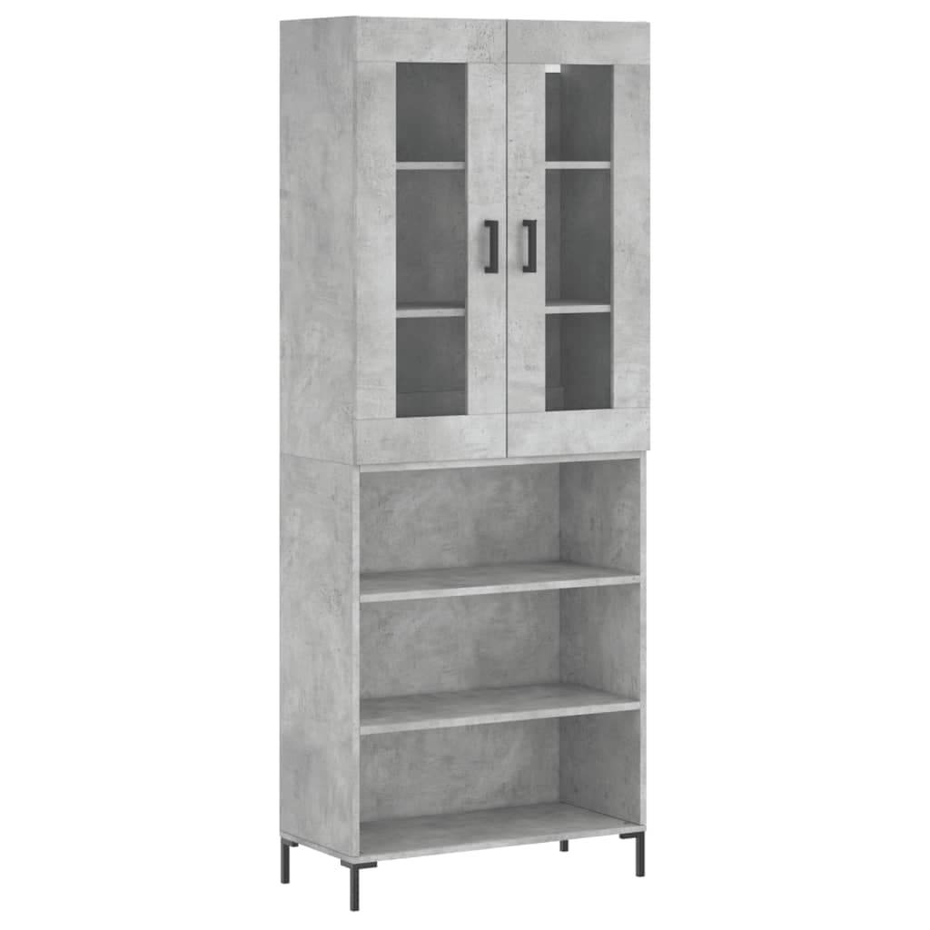 vidaXL Armário alto 69,5x34x180 cm derivados de madeira cinza cimento