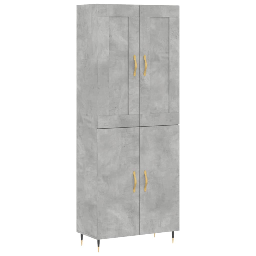 vidaXL Armário alto 69,5x34x180 cm derivados de madeira cinza cimento
