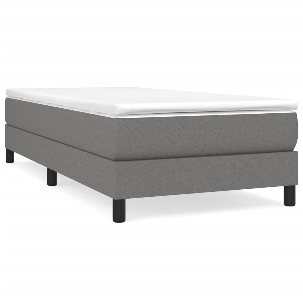 vidaXL Cama com molas/colchão 90x190 cm tecido cinza-escuro