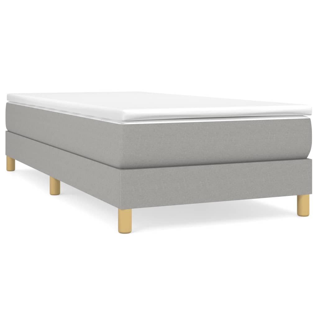 vidaXL Cama com Molas/colchão 90x200 cm Tecido Cinza-claro - 511609377