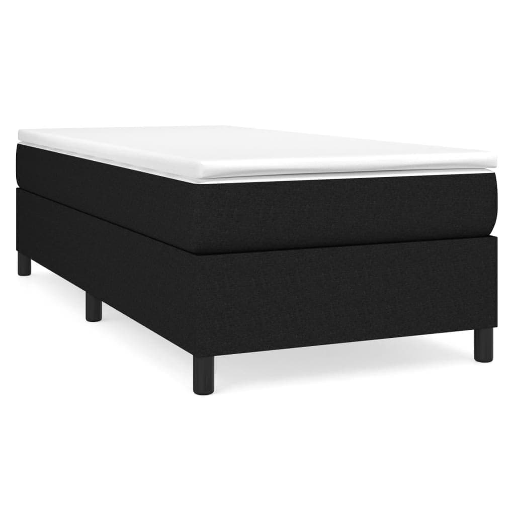 vidaXL Cama com molas/colchão 80x200 cm tecido preto