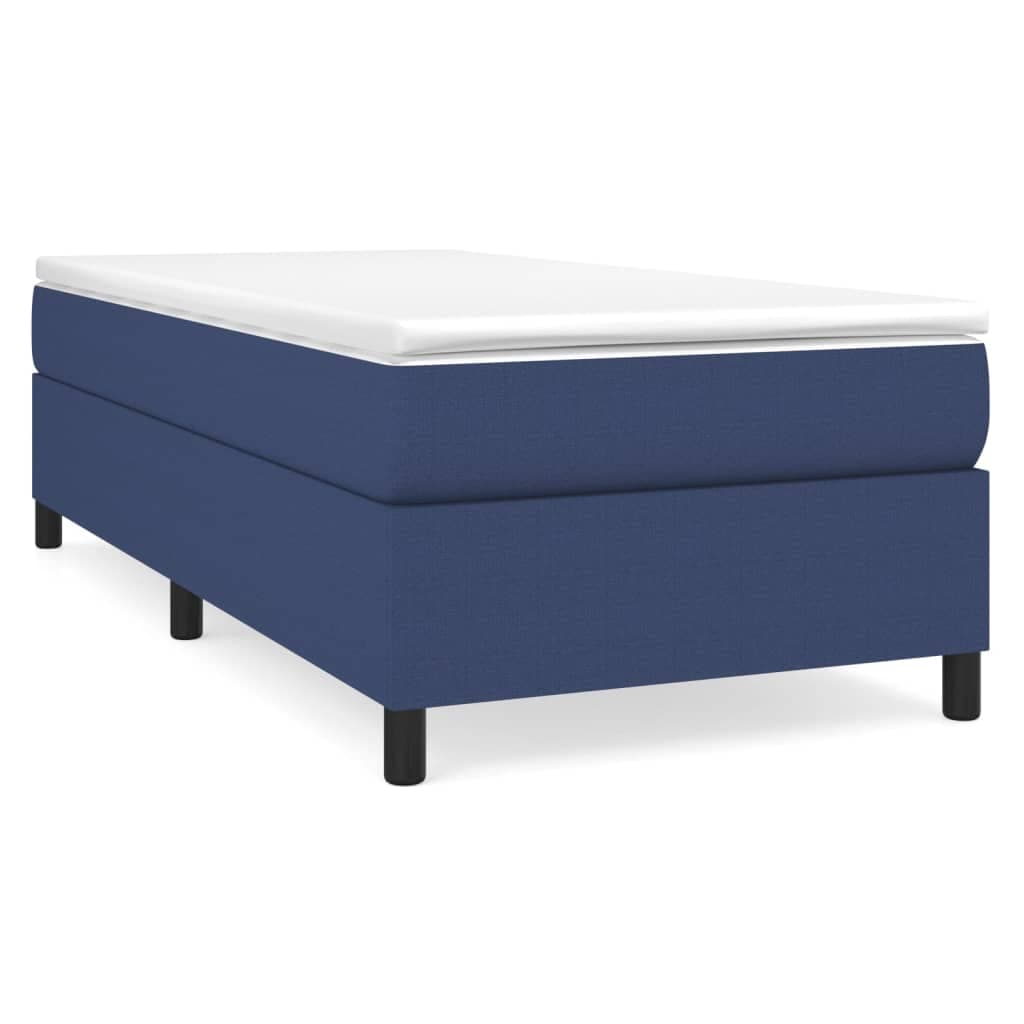 vidaXL Cama com Molas/colchão 90x190 cm Tecido Azul - 1369110621