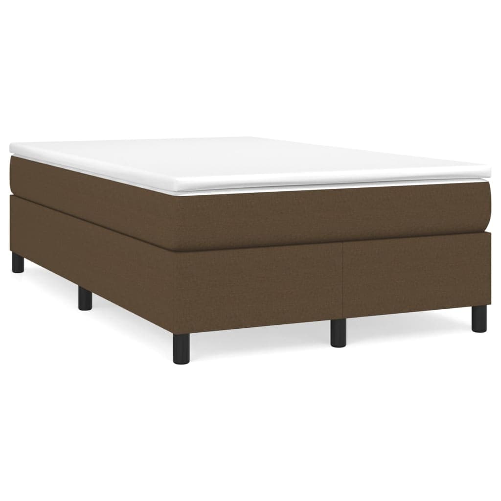 vidaXL Cama com Molas/colchão 120x200 cm Tecido Castanho-escuro - 4241222965