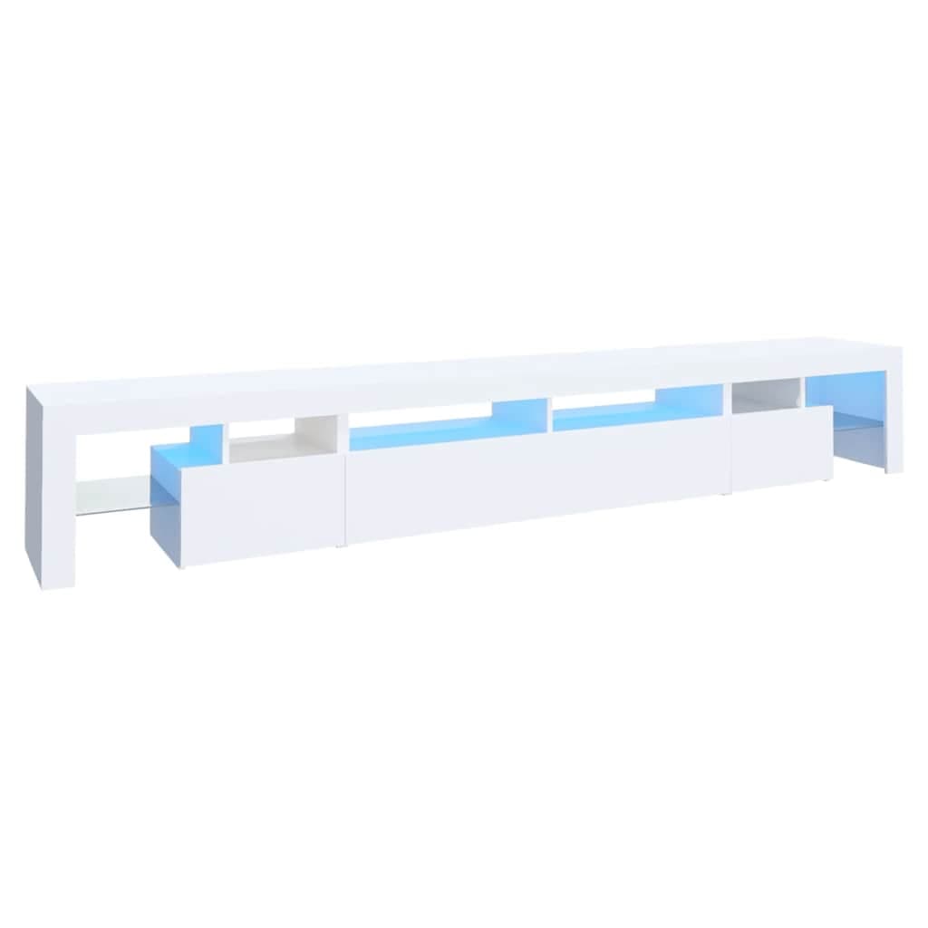 vidaXL Móvel de TV com luzes LED 260x36,5x40 cm branco