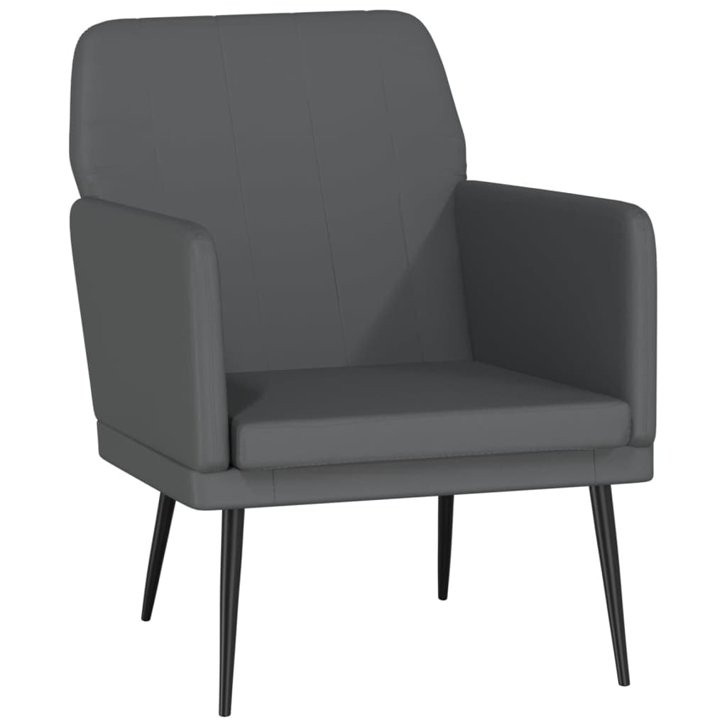 vidaXL Cadeira c/ apoio de braços 61x78x80cm couro artificial cinzento