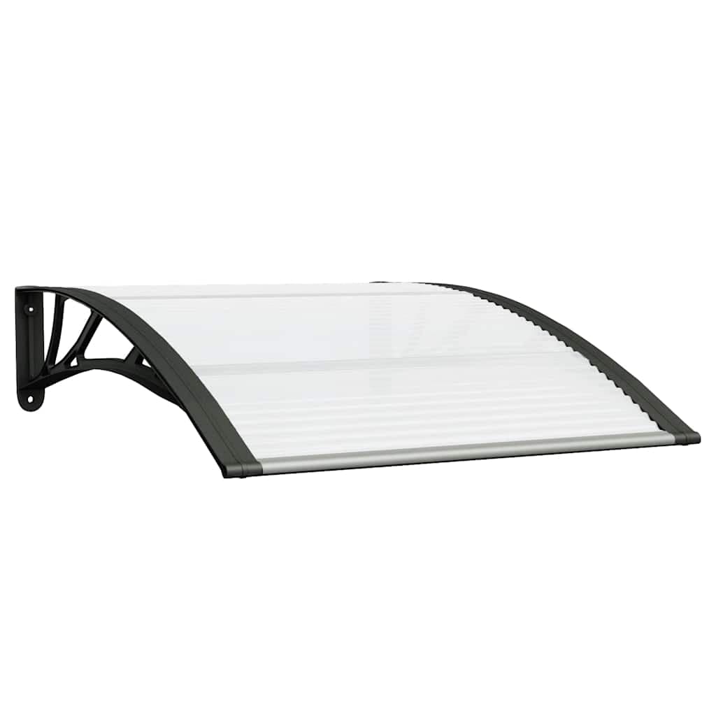 vidaXL Toldo para porta 100x75 cm policarbonato preto/transparente