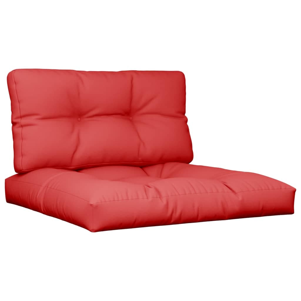 vidaXL Almofadões de paletes 2 pcs tecido vermelho
