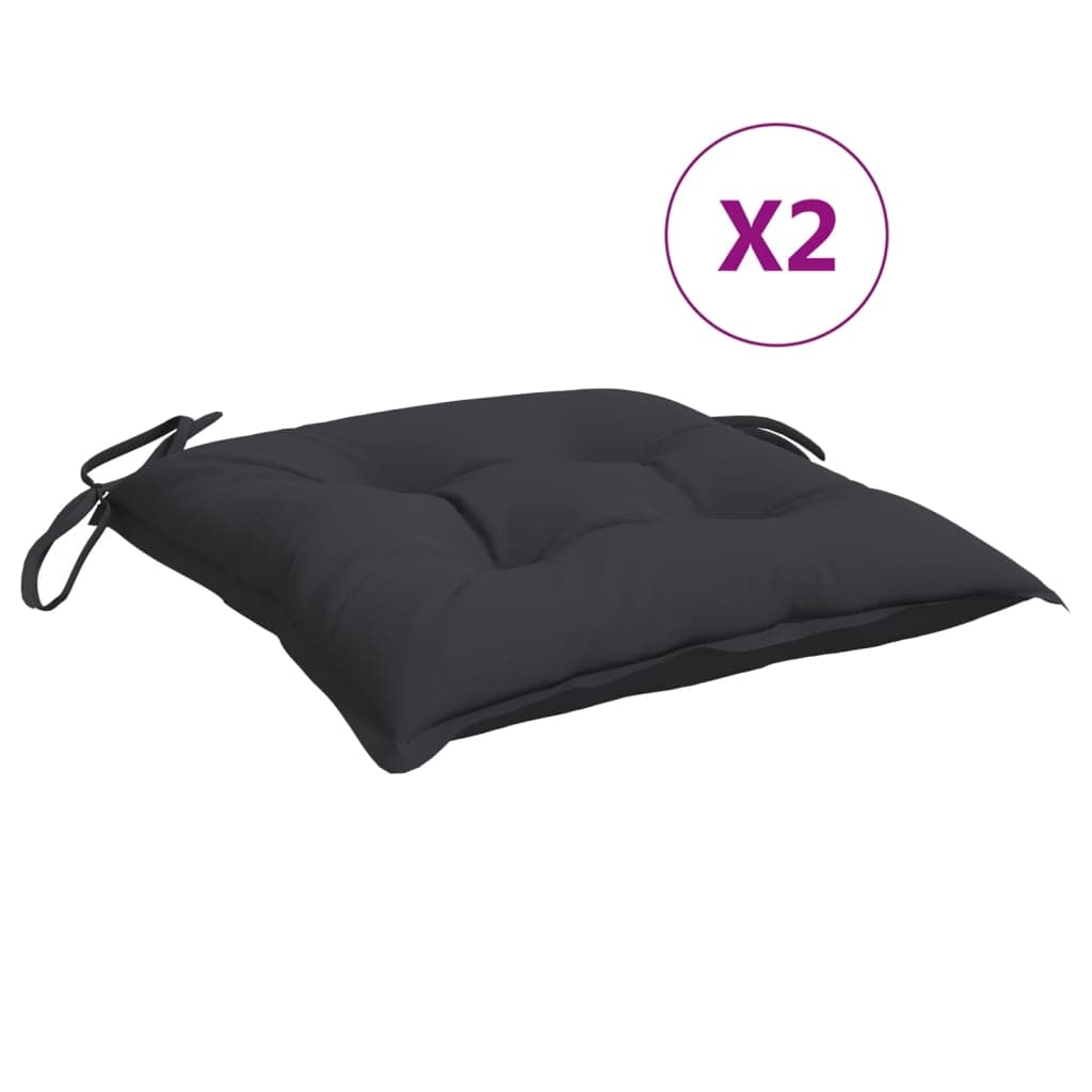 vidaXL Almofadões para móveis de paletes 2 pcs tecido oxford preto