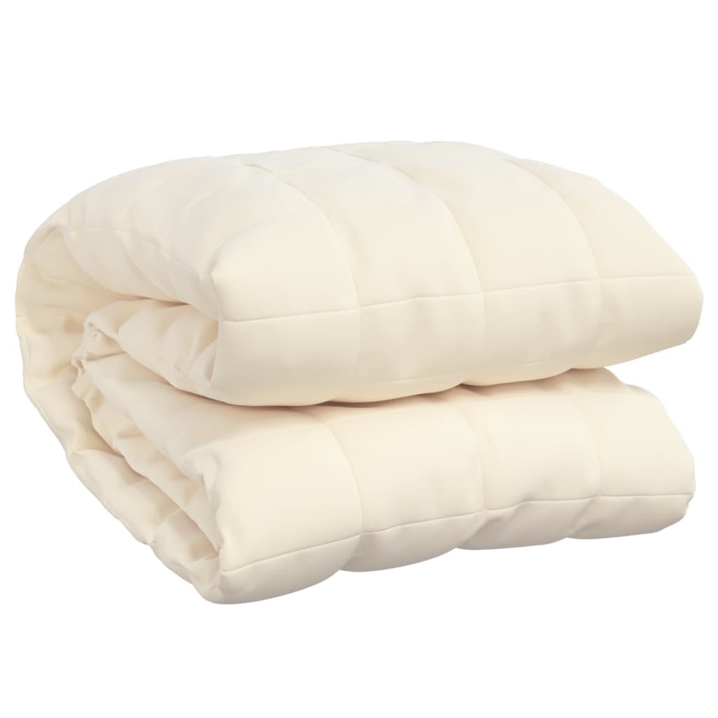 vidaXL Manta pesada 7 kg 152x203 cm tecido creme-claro