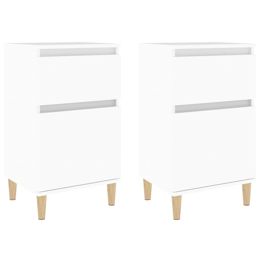 vidaXL Mesas de cabeceira 2 pcs 40x35x70 cm branco