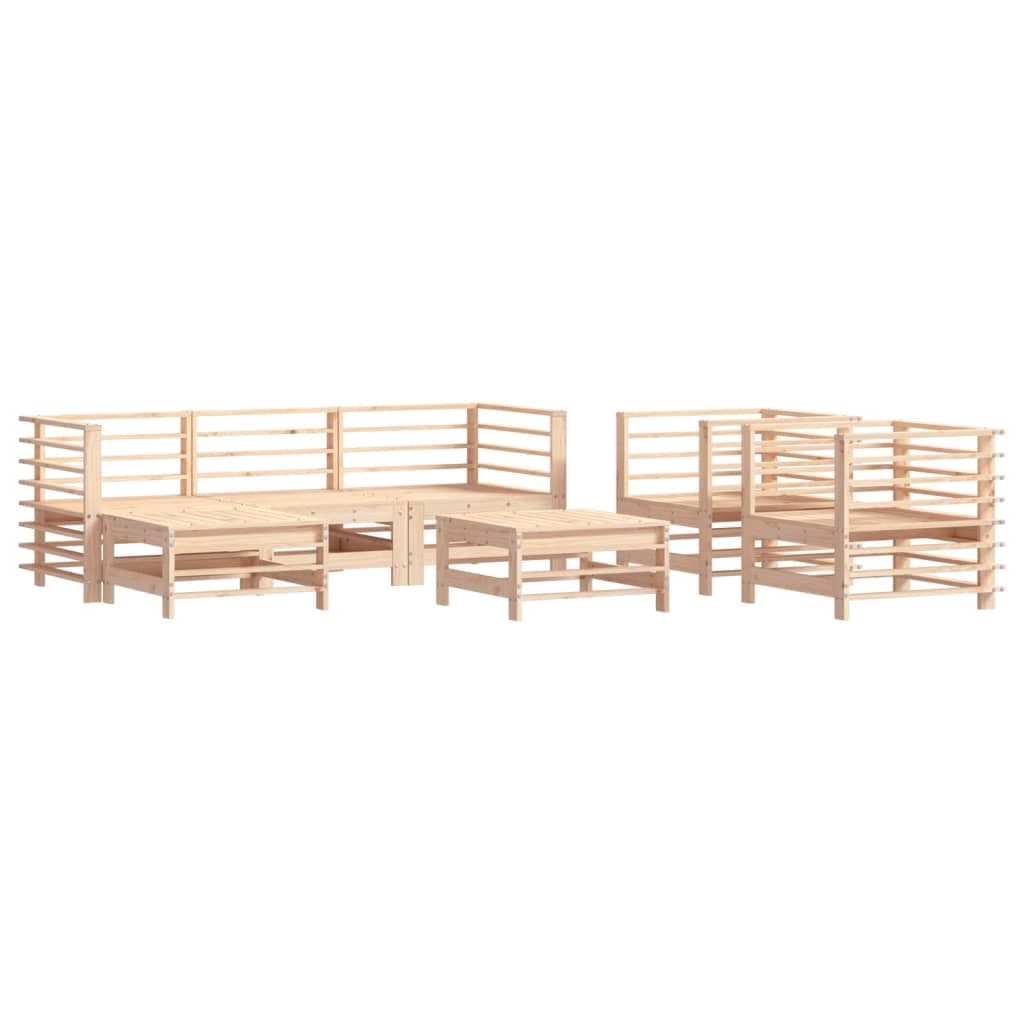 vidaXL 7 pcs conjunto lounge de jardim pinho maciço