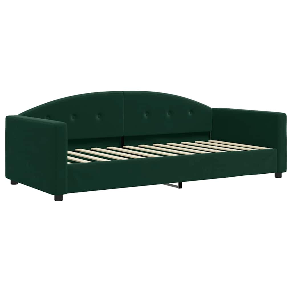 vidaXL Sofá-cama 90x200 cm veludo verde-escuro