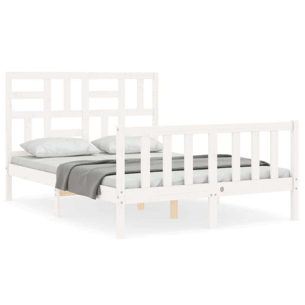 vidaXL Cama sem colchão 120x200 cm madeira de pinho maciça branco