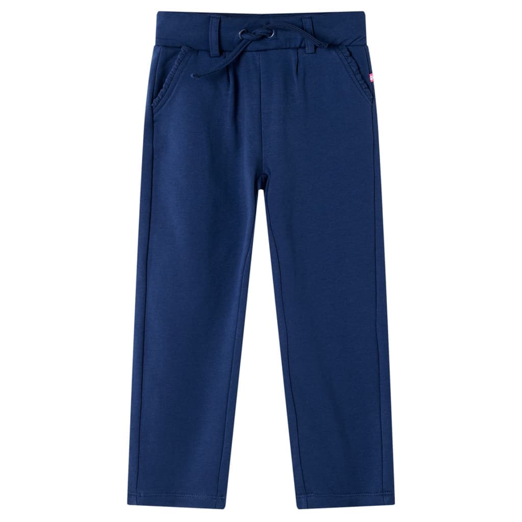 Calças de criança com cordão azul-marinho 140