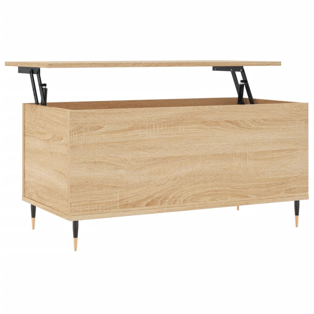 vidaXL Mesa de centro 90x44,5x45 cm derivados madeira carvalho sonoma