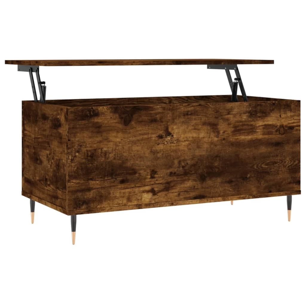 vidaXL Mesa de centro 90x44,5x45 cm derivados madeira carvalho fumado