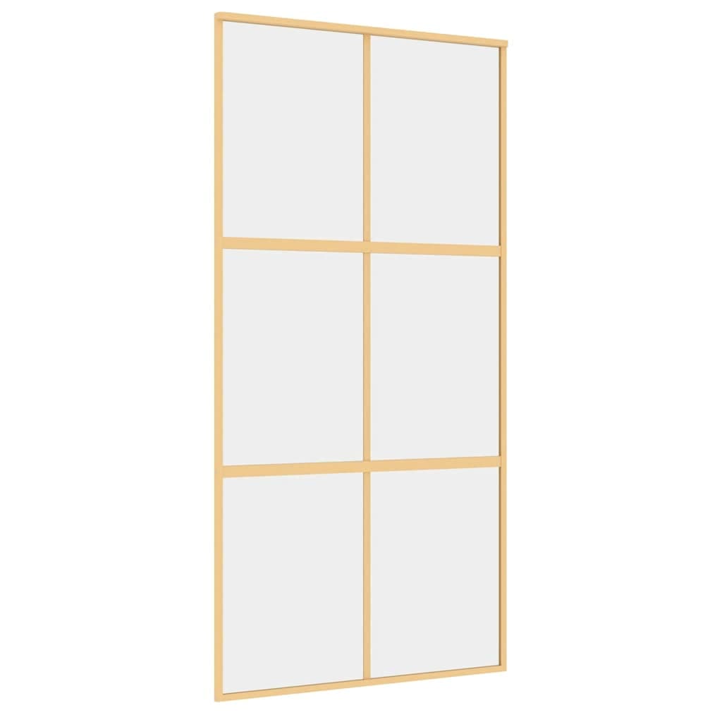 vidaXL Porta Deslizante 102,5x205 cm Vidro Esg/alumínio Dourado - 4233052138