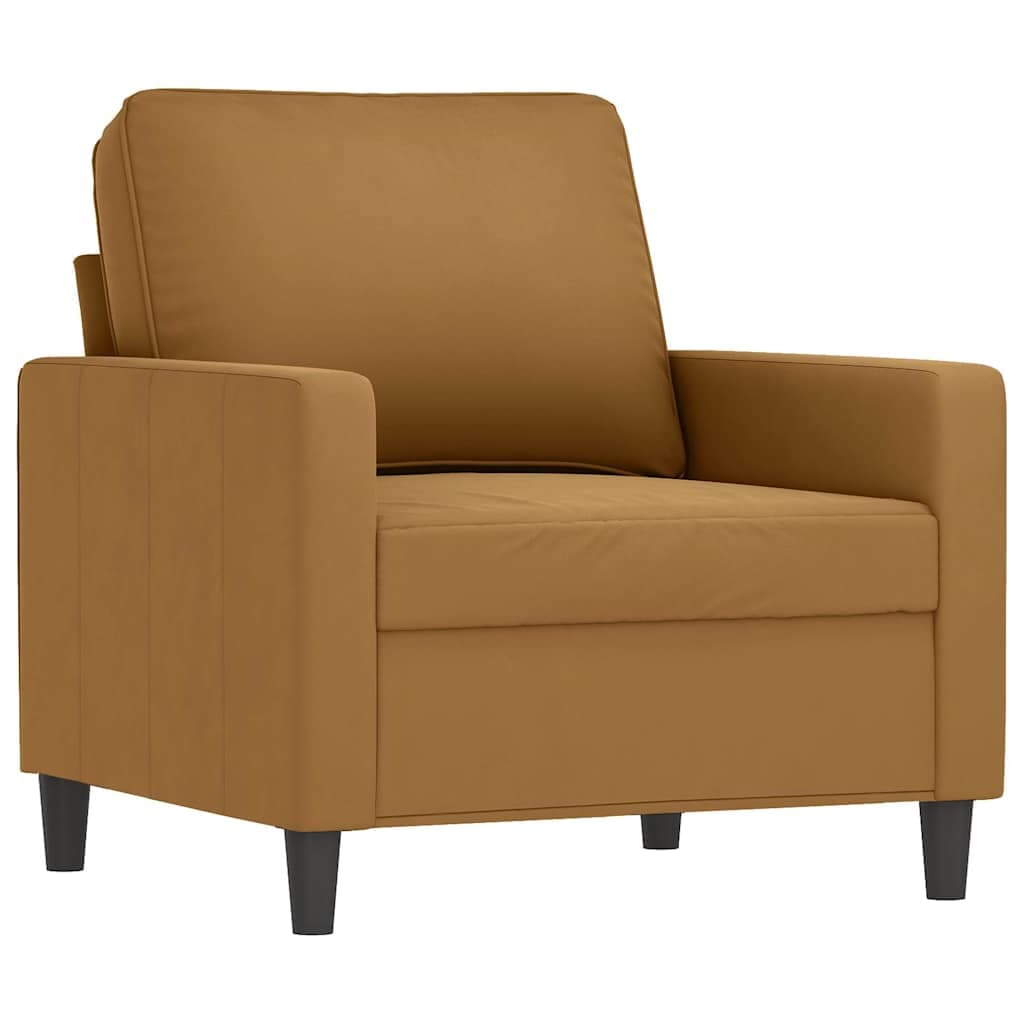 vidaXL Poltrona 60 cm veludo castanho
