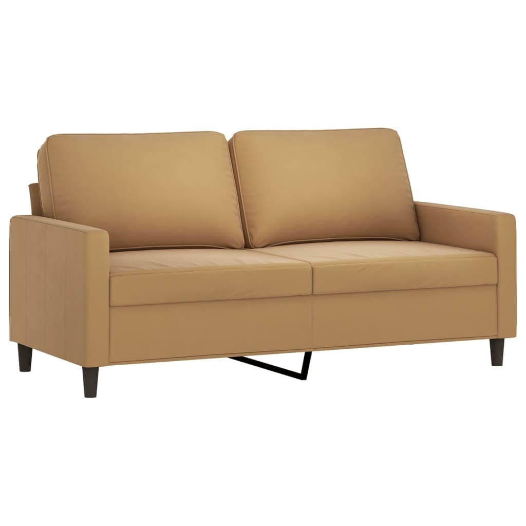 vidaXL Sofá de 2 lugares veludo 140 cm castanho