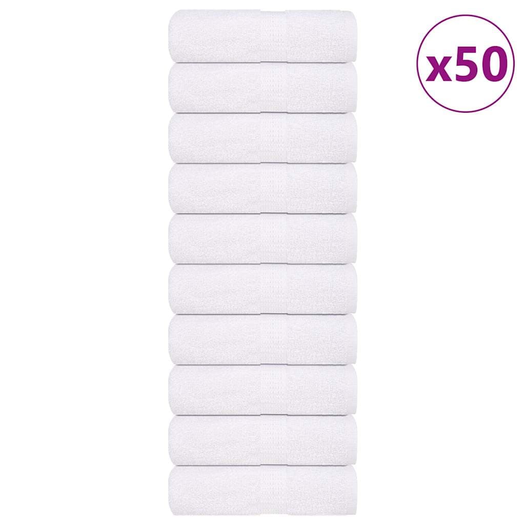 vidaXL Toalhas de Mãos 50 Peças 30x30 cm 360 Gsm 100% Algodão Branco - 2480939852