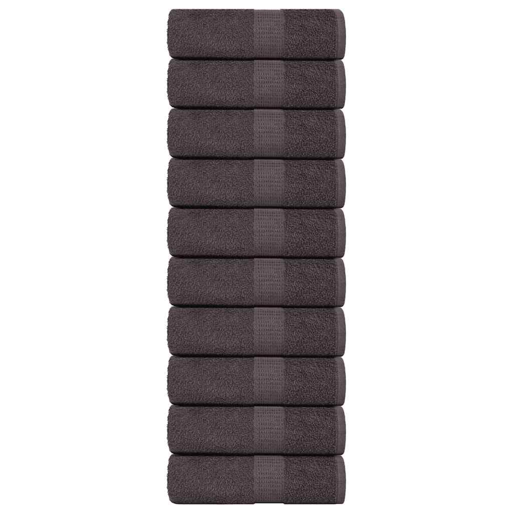 vidaXL Toalhas de Bidé 10 Peças 30x50 cm 360 Gsm 100% Algodão Antracite - 3330018354