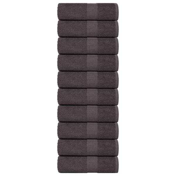 vidaXL Toalhas de Bidé 10 Peças 30x50 cm 360 Gsm 100% Algodão Antracite - 3330018354