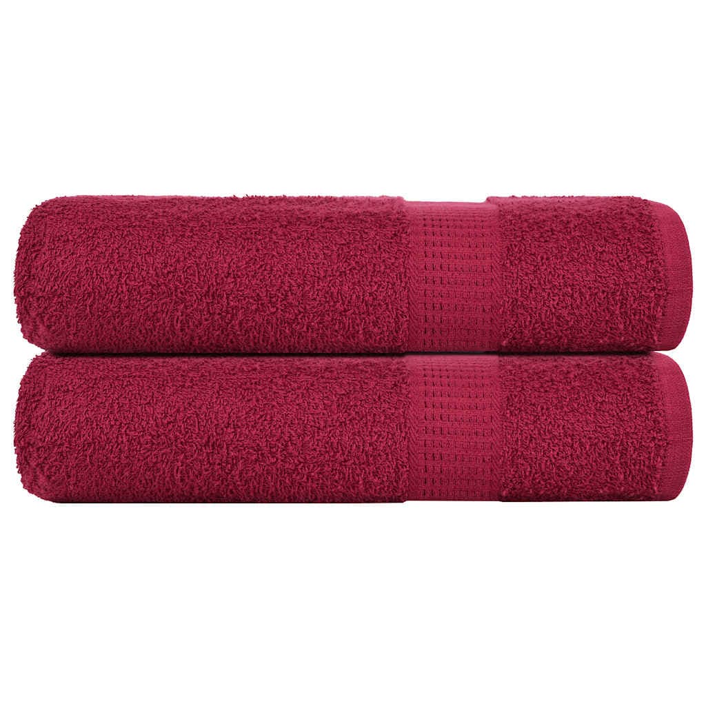 vidaXL Toalhas de banho FROGN 2 pcs 100x150 cm 360 g/m² bordéus