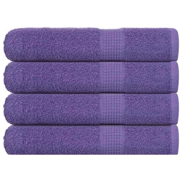 vidaXL Toalhas 4 Peças 100x200 cm 360 Gsm 100% Algodão Roxo - 1555727492