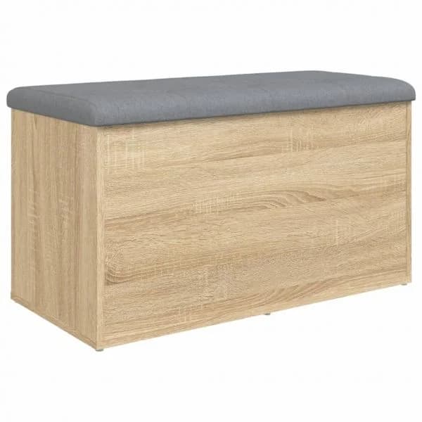 vidaXL Banco de Arrumação 82x42x45cm Derivados Madeira Carvalho Sonoma - 3697728869