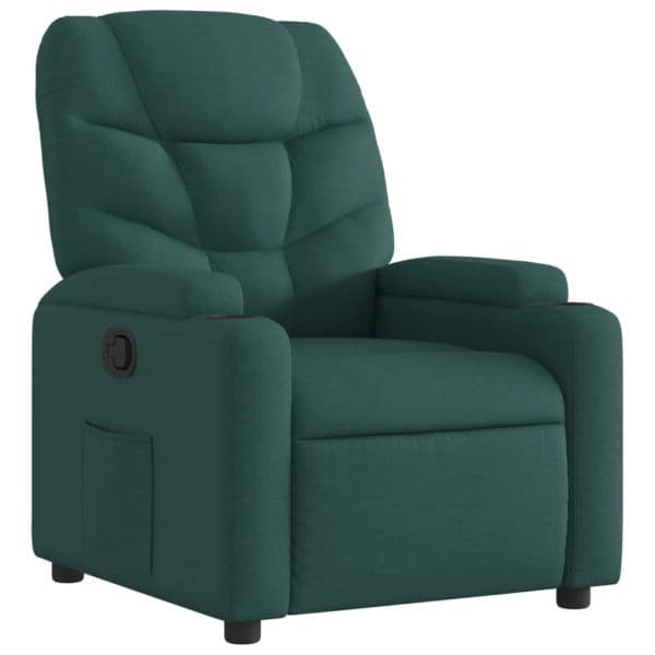 vidaXL Poltrona Reclinável Tecido Verde-escuro - 1044854276