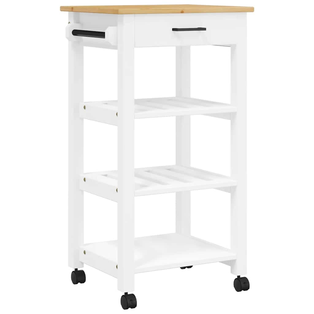 vidaXL Carrinho de cozinha MONZA 48x40x88,5 cm madeira de pinho maciça