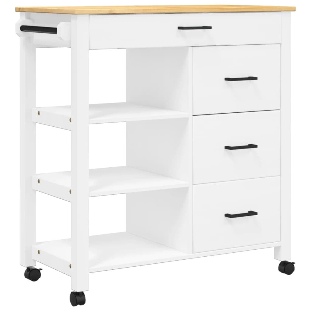 vidaXL Carrinho de cozinha MONZA 84x40x88,5 cm madeira de pinho maciça