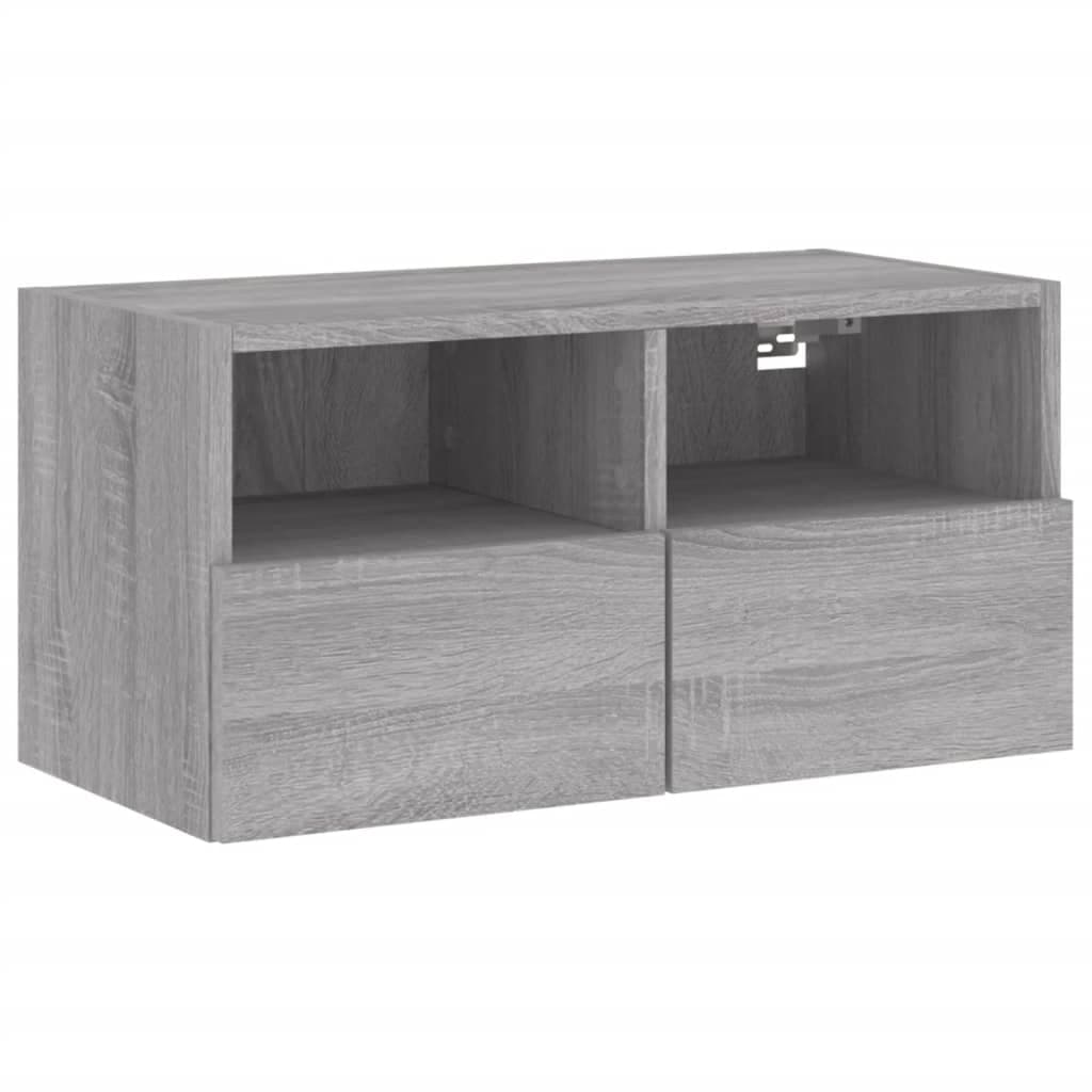 Móvel de Parede P/ TV 60x30x30cm Derivados Madeira Cinza Sonoma