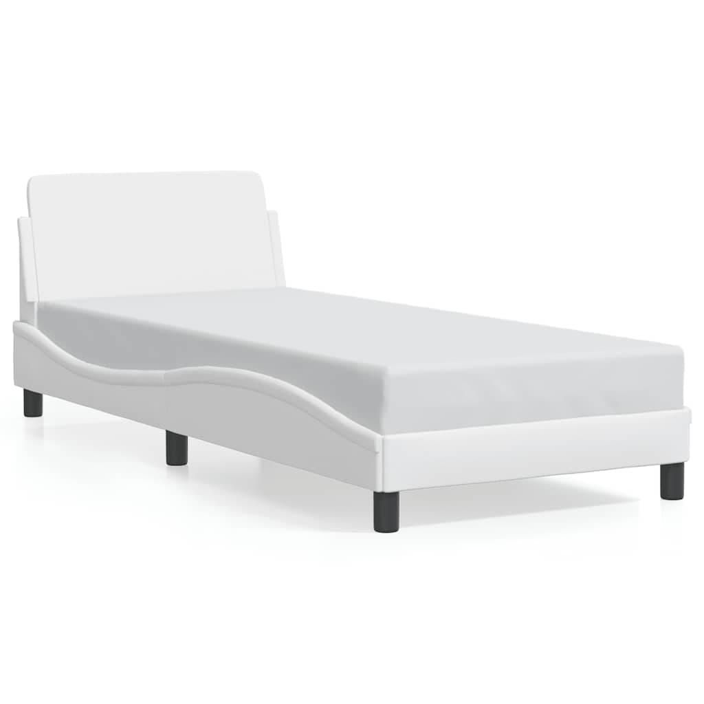 vidaXL Estrutura de cama Dover couro artificial 80x200cm branco