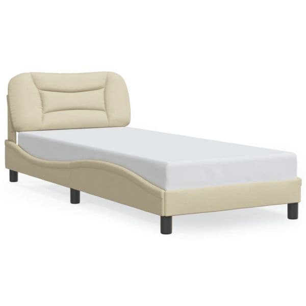 vidaXL Estrutura de Cama com led sem Colchão 80x200 cm Tecido Creme - 4257873752