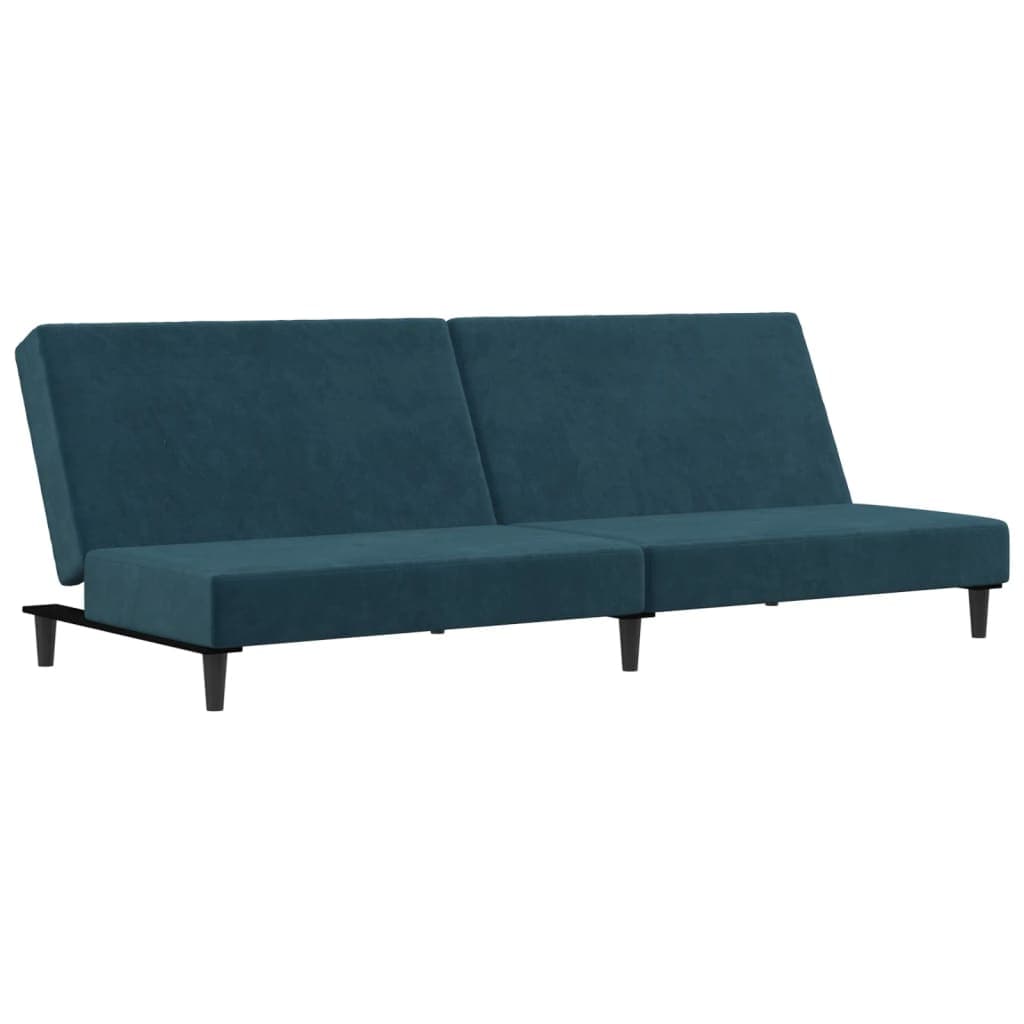 vidaXL Sofá-cama de 2 lugares veludo azul