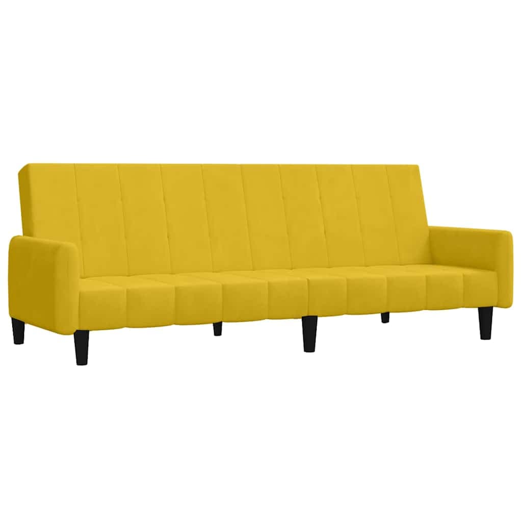 vidaXL Sofá-cama de 2 lugares veludo amarelo