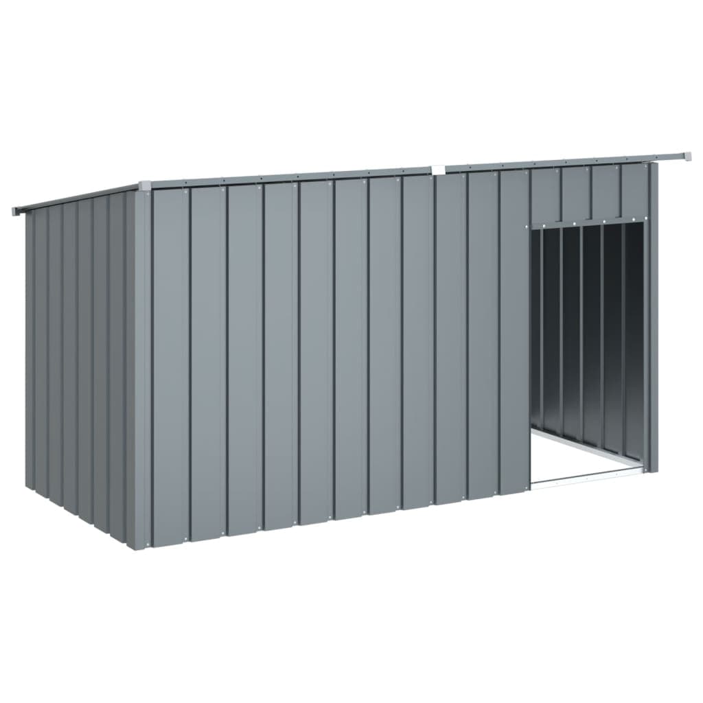 vidaXL Casota para cães com telhado aço galvanizado antracite